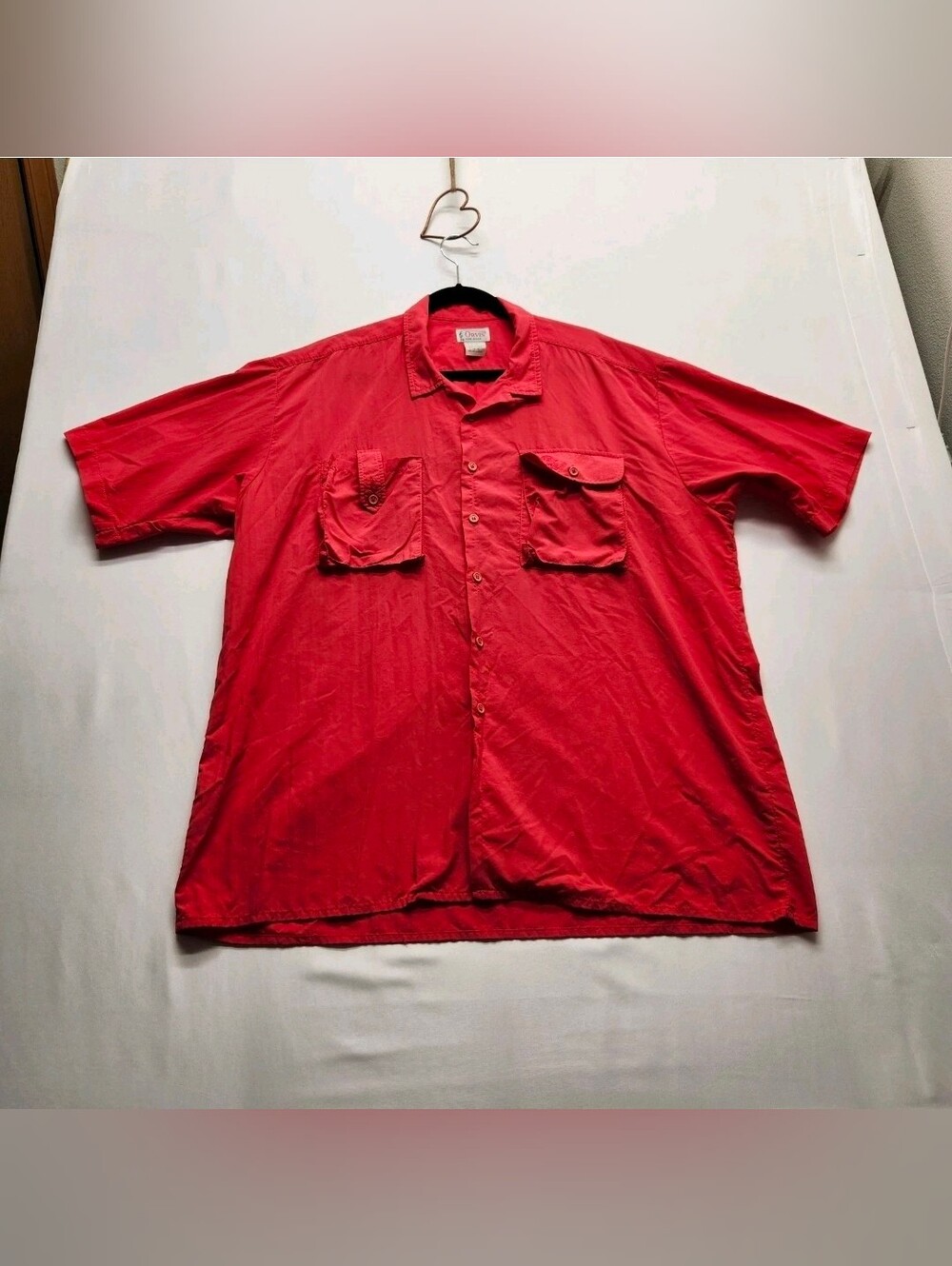 ⭐️Vintage 80s ORVIS Supplex Nylon Fishing Shirt XL Coral Utility Gorpcore Cargo